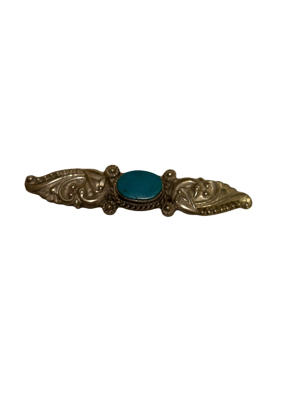 Turquoise Accent Mexican Sterling Silver Broach